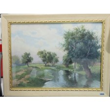 백조가 있는 연못 (Gaensen Teich)  풍경화